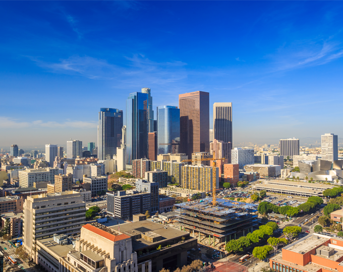 Skyline view of downtown Los Angeles, where Morrison's US headquarters is located. 