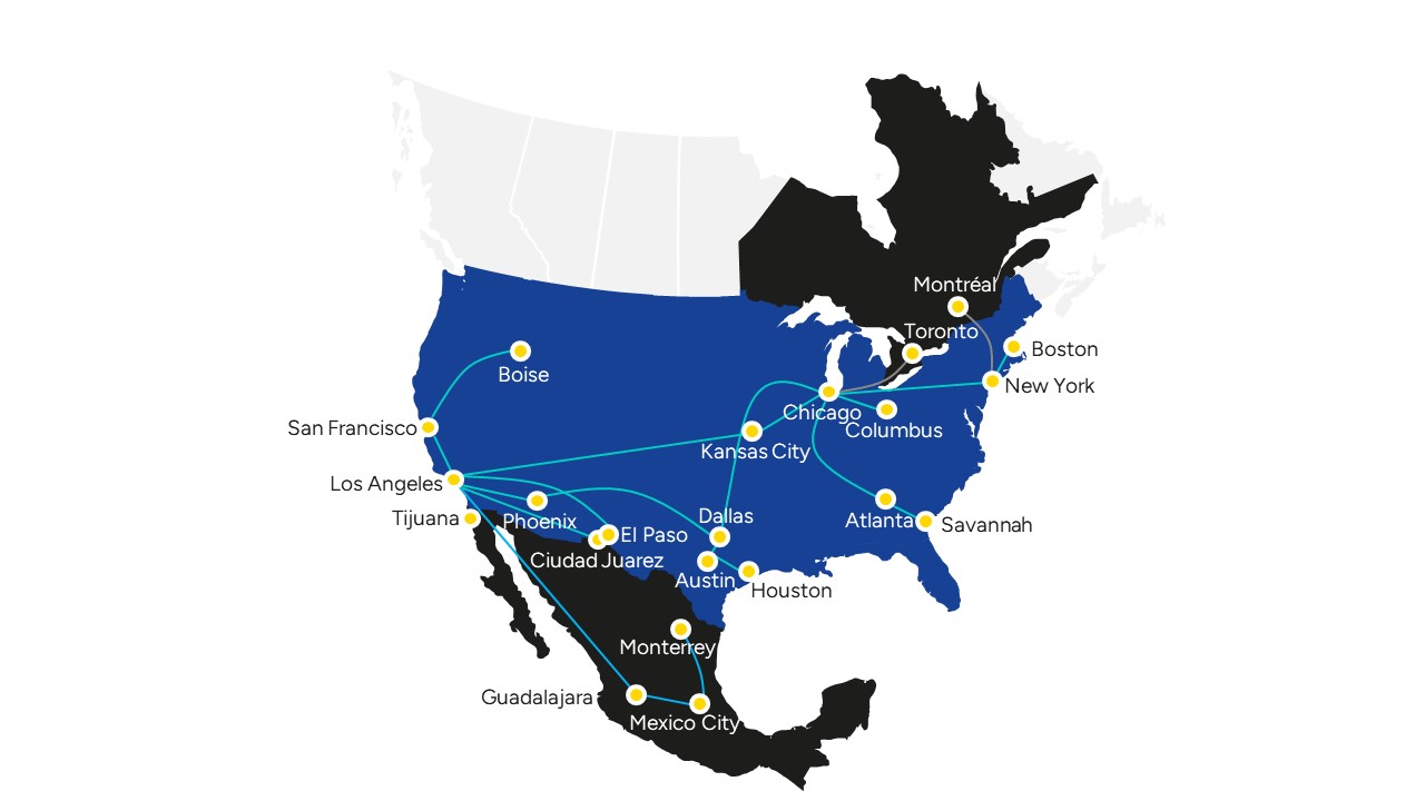 Map of North America illustrating Morrison